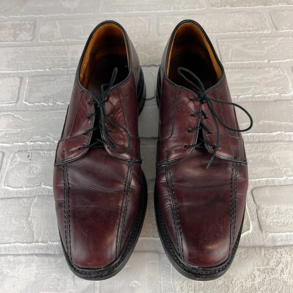 Allen Edmonds Hillcrest Oxford Shoes Mens 10 D Burgundy Leather Bicycle Toe 5974